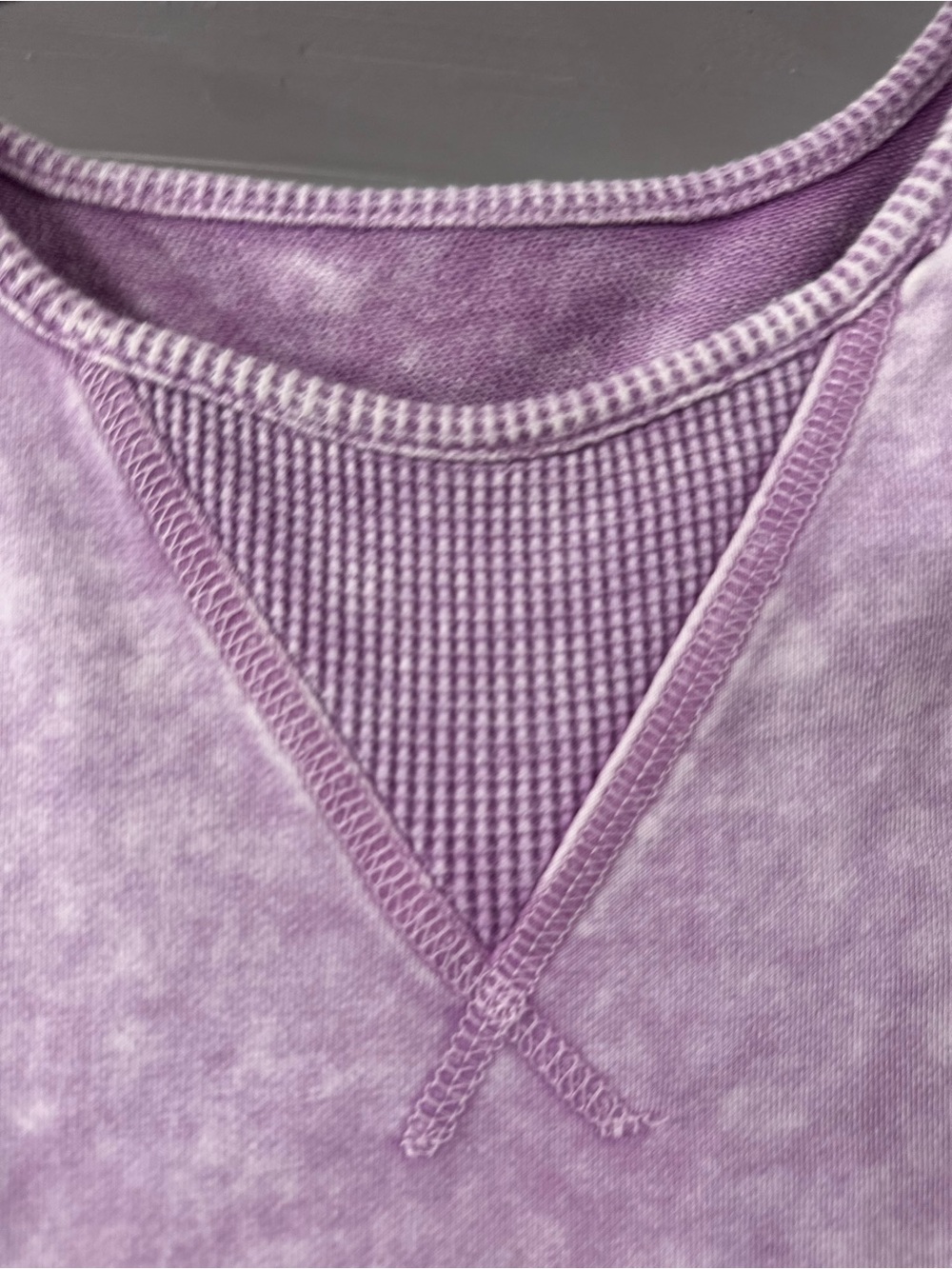 Lavender Mineral-Wash Pullover Tee - Picture 4 of 7